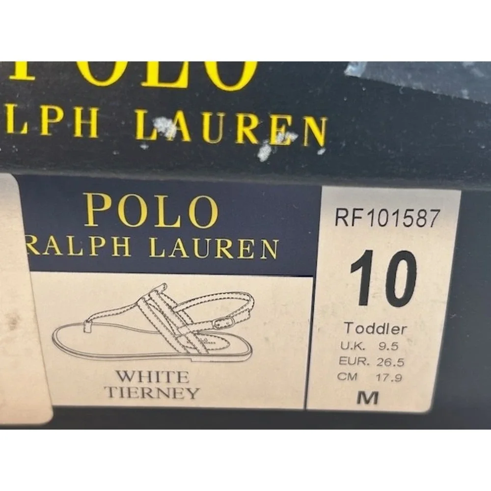 Polo Ralph Lauren Baby Girls Tierney‎ White Tierney Sandals NIB - Size 10